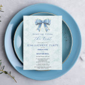Blue Bow Engagement Invitation – Japanese Style 招待状
