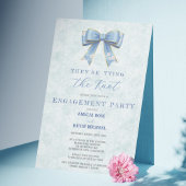 Blue Bow Engagement Invitation – Japanese Style 招待状