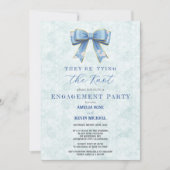 Blue Bow Engagement Invitation – Japanese Style 招待状 (正面)