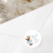 Blue Bow Espresso Martini Baby Shower ラウンドシール