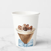 Blue Bow Espresso Martini Baby Shower 紙コップ (裏面)