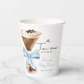 Blue Bow Espresso Martini Baby Shower 紙コップ (正面)