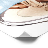 Blue Bow Espresso Martini Baby Shower Welcome Sign ポスター (角)