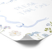 Blue Bow Favors Wildflower Baby shower ポスター (角)