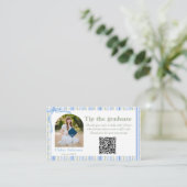 Blue Bow Floral Graduation Enclosure Card エンクロージャーカード (スタンド正面)