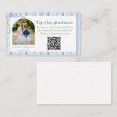 Blue Bow Floral Graduation Enclosure Card エンクロージャーカード (正面/裏面)