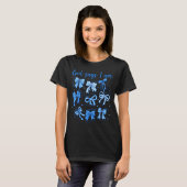 Blue Bow God Say I Am Christian Girl Women Bible V Tシャツ (正面フル)