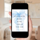 Blue Bow Guess How Many Game Baby Shower card 招待状