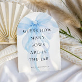 Blue Bow Guess How Many Game Baby Shower card 招待状