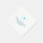 Blue bow happy 21st birthday name date girlstylish スタンダードカクテルナプキン (角)