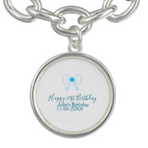 Blue bow happy 21st birthday name date girlstylish