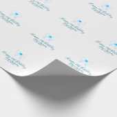 Blue bow happy 21st birthday name date girlstylish ラッピングペーパー (角)