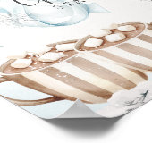 Blue Bow Hot Chocolate Sign Baby Shower ポスター (角)