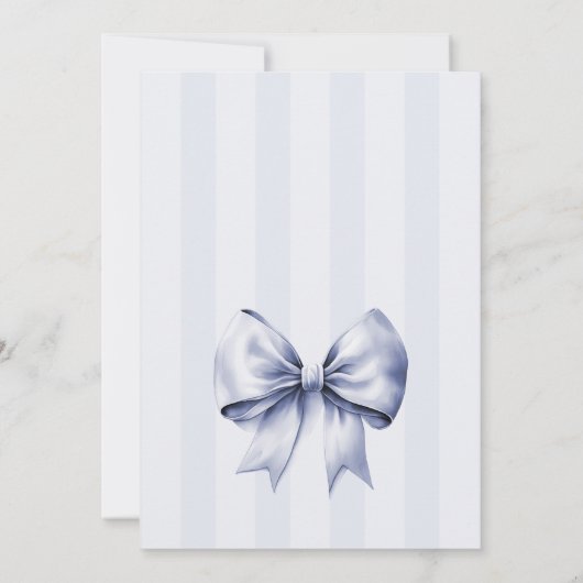 Blue bow its a boy baby shower 招待状 (裏面)