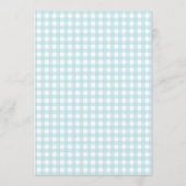Blue Bow It's a Boy Baby Shower Gingham Plaid 招待状 (裏面)
