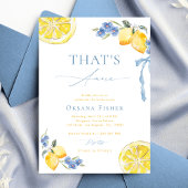 Blue Bow Lemons That's Amore Italian Bridal Shower 招待状
