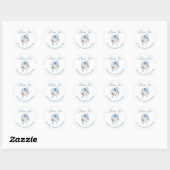 Blue Bow Little Pumpkin Boy Baby Shower Stickers ラウンドシール (シート)