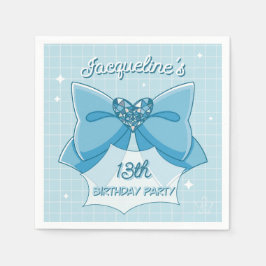 Blue Bow Magical Girl Birthday スタンダードカクテルナプキン