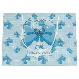 Blue Bow Magical Girl Birthday ラージペーパーバッグ