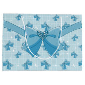 Blue Bow Magical Girl Birthday ラージペーパーバッグ (裏面)