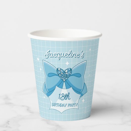 Blue Bow Magical Girl Birthday 紙コップ (正面)