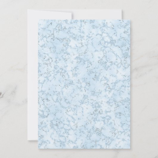 Blue Bow Minimal Elegant Personalized Baby Shower 招待状 (裏面)