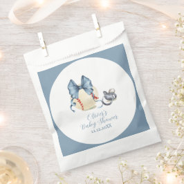 Blue Bow Pacifier Baseball Sport Baby Shower フェイバーバッグ