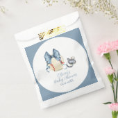 Blue Bow Pacifier Baseball Sport Baby Shower フェイバーバッグ (封をした状態)