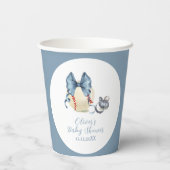 Blue Bow Pacifier Baseball Sport Baby Shower  紙コップ (裏面)