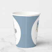 Blue Bow Pacifier Baseball Sport Baby Shower  紙コップ (右)