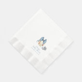 Blue Bow Pacifier Baseball Sport Baby Shower  縁ありランチョンナプキン (角)