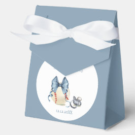 Blue Bow Pacifier Baseball Sport Boy Baby Shower フェイバーボックス