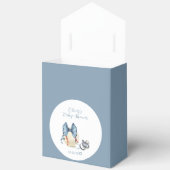Blue Bow Pacifier Baseball Sport Boy Baby Shower フェイバーボックス (見開き)