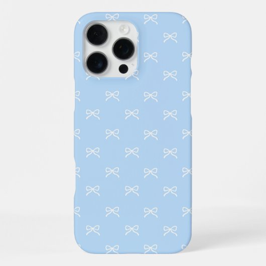 Blue Bow Pattern Coquette Girly Spring Summer iPhoneケース (裏面)