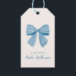Blue Bow Personalized Classic Preppy A Gift From ギフトタグ<br><div class="desc">This personalized gift tag features a soft blue ribbon bow with elegant lettering and an “A Gift From” name line. The classic bow illustration adds a thoughtful finishing touch to wrapped presents, party favors, and hostess gifts. Perfect for baby showers, birthdays, and special celebrations, it helps gifts feel polished and...</div>