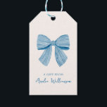 Blue Bow Personalized Classic Preppy A Gift From ギフトタグ<br><div class="desc">This personalized gift tag features a soft blue ribbon bow with elegant lettering and an “A Gift From” name line. The classic bow illustration adds a thoughtful finishing touch to wrapped presents, party favors, and hostess gifts. Perfect for baby showers, birthdays, and special celebrations, it helps gifts feel polished and...</div>