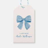 Blue Bow Personalized Classic Preppy A Gift From ギフトタグ (正面)