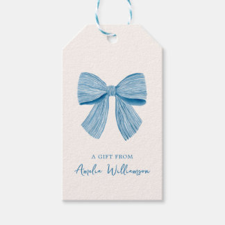 Blue Bow Personalized Classic Preppy A Gift From ギフトタグ