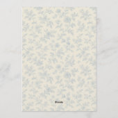 Blue Bow Regency Garden Tea Party Bridal Shower  招待状 (裏面)