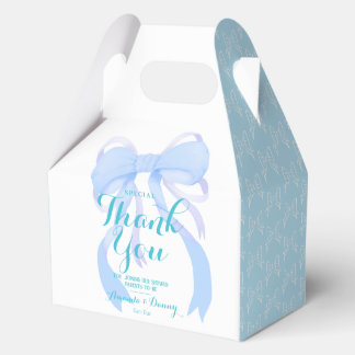 Blue Bow Ribbon Baby Girl Shower フェイバーボックス