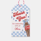 Blue Bow She's Ready to Pop Baby Shower ギフトタグ (正面)