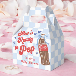 Blue Bow She's Ready to Pop Baby Shower フェイバーボックス