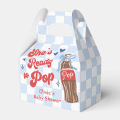 Blue Bow She's Ready to Pop Baby Shower フェイバーボックス (正面サイド)