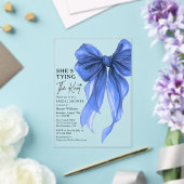 Blue Bow She's Tying The Knot Bridal Shower アクリル招待状 (インサイチュ (ウェディング))