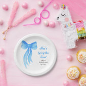 Blue Bow She's Tying the Knot Bridal Shower  ペーパープレート (パーティー)