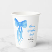 Blue Bow She's Tying the Knot Bridal Shower  紙コップ (正面)