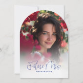 Blue Bow She's Tying the Knot Bridal Shower Photo 招待状 (裏面)