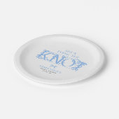 Blue Bow She's Tying the Knot Chic Bridal Shower ペーパープレート (アングル)