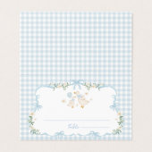 Blue Bow Silly Goose Boy Baby Shower Place Cards (外部フラット)