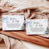 Blue Bow Snowflake Baby Shower Books for Baby Card 招待状